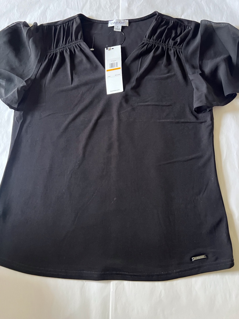 Calvin Klein Black Short Sleeve Blouse